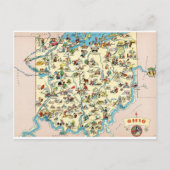 オハイオおもしろいヴィンテージの地図 ポストカード (正面)