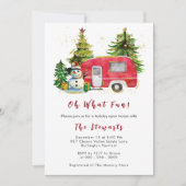 オハイオおもしろいヴィンテージクリスマスカンパーホリデーパーティー 招待状 (正面)