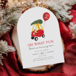 オハイオおもしろい冬車子供の誕生日招待状 招待状