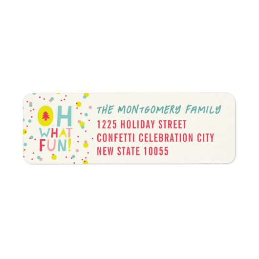 オハイオおもしろい紙吹雪ドットホリデー差出人住所 ラベル (正面)