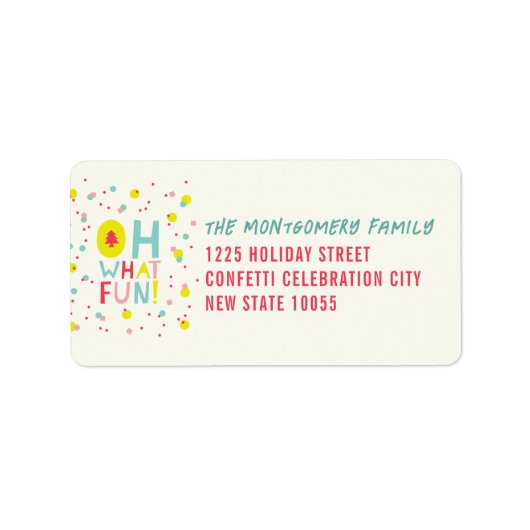 オハイオおもしろい紙吹雪ドットホリデー差出人住所 ラベル (正面)