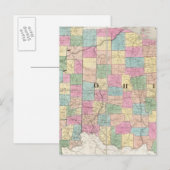 オハイオとインディアナの地図 ポストカード (正面/裏面)