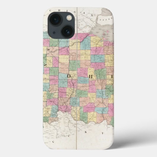 オハイオとインディアナの地図 Case-Mate iPhoneケース (裏面)