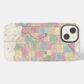 オハイオとインディアナの地図 iPhoneケース (裏面横)
