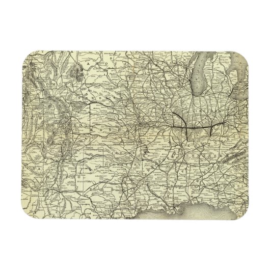 オハイオとミシシッピ鉄道の地図 マグネット (横)