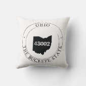 オハイオのジップコードピロー クッション (裏面)