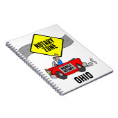 オハイオのモバイル公証人ゾーン赤いスポーツカー ノートブック (右側)