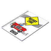 オハイオのモバイル公証人ゾーン赤いスポーツカー ノートブック (左側)