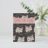 オハイオの可愛い州たくさんの愛の挨拶 ポストカード (スタンド正面)