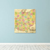 オハイオの地図 キャンバスプリント (インサイチュ (ウッドフロア))