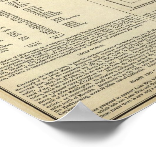 オハイオの地図 ポスター (角)