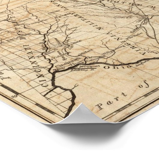 オハイオの地図 ポスター (角)