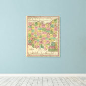 オハイオの新しい地図 キャンバスプリント (インサイチュ (ウッドフロア))