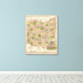 オハイオの新しい地図 キャンバスプリント (インサイチュ (ウッドフロア))