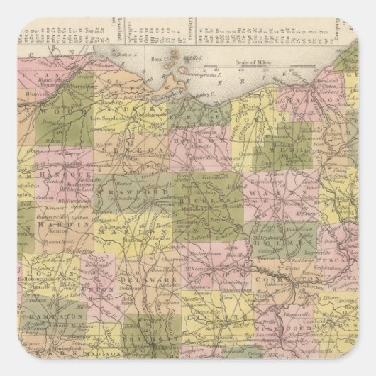 オハイオの新しい地図 スクエアシール (正面)