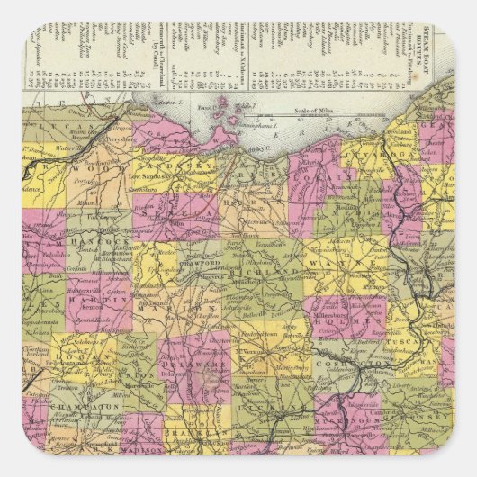 オハイオの新しい地図 スクエアシール (正面)