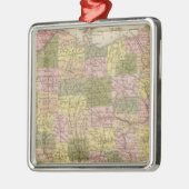オハイオの新しい地図 メタルオーナメント (左)