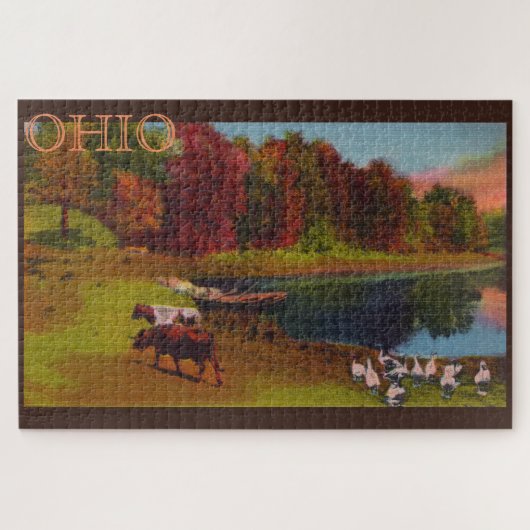 オハイオの秋の日ラージパズル ジグソーパズル (横)