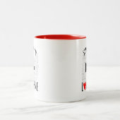 オハイオの誰かが私の地図コーヒーマグを愛している ツートーンマグカップ (中央)