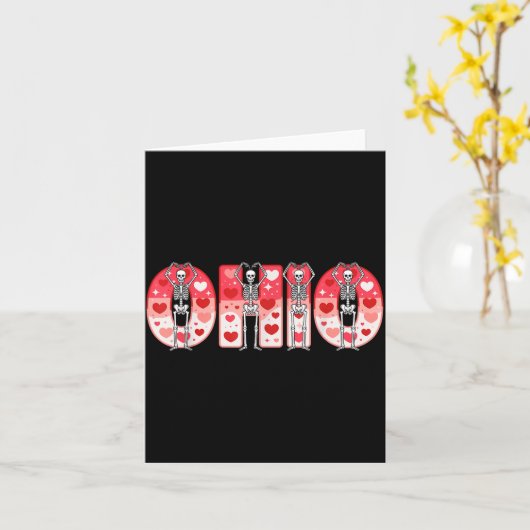 オハイオの面白いスケルトンたち オハイオ州 ミッドウェスタン バレンタインズ チーム カード (黄色い花)