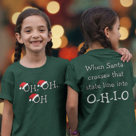 オハイオクリスマスOHサンタハットホリデーキッズ Tシャツ