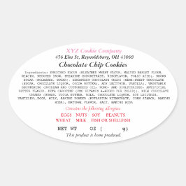 オハイオコテージフードローラベルホームベーカー 楕円形シール