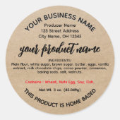 オハイオコテージ食品法ラベル ラウンドシール (正面)