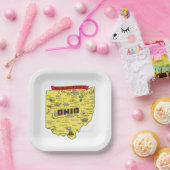 オハイオザブッキーエ州ヴィンテージマップ ペーパープレート (パーティー)