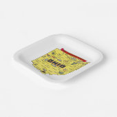 オハイオザブッキーエ州ヴィンテージマップ ペーパープレート (傾斜あり)