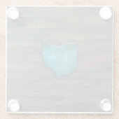 オハイオシェイプティール（緑がかった色） ガラスコースター (裏面)