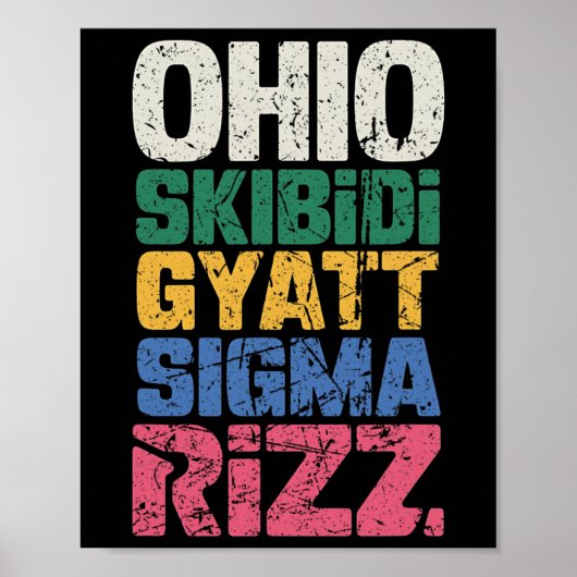 オハイオスキビディギャットシグマリズおもしろいミームヴィンテージB ポスター (正面)
