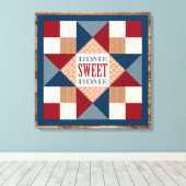 オハイオスターキルトブロック – ホームスイートホーム キャンバスプリント (インサイチュ (ウッドフロア))