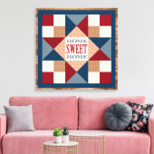 オハイオスターキルトブロック – ホームスイートホーム キャンバスプリント (インサイチュ (リビング))