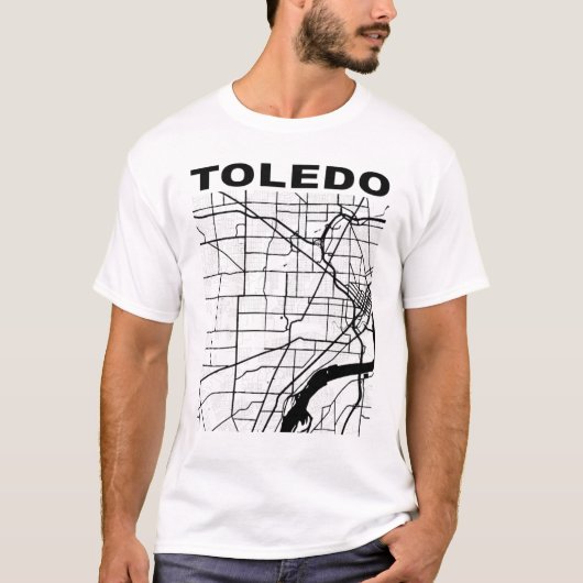 オハイオドメーヌトレドシティ通りの地図 Tシャツ (正面)
