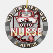 オハイオナースカスタムナースオーナメント セラミックオーナメント (正面)