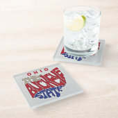 オハイオニックワードアート ガラスコースター (アングル)