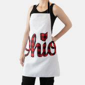 オハイオバッファロープレイドクリスマスオハイオプライドブッキーセント エプロン (インサイチュ)