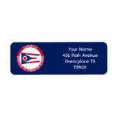 オハイオバージーザバッキー州パーソナライズされた旗 ラベル (正面)