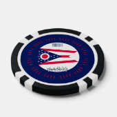 オハイオパーソナライズされた州旗の表示 ポーカーチップ (シングル)