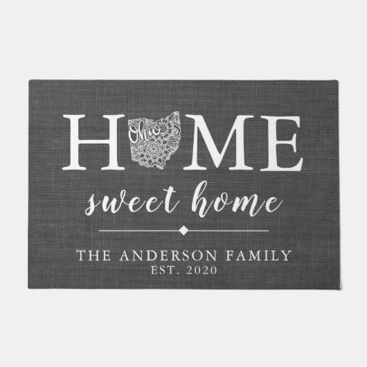 オハイオパーソナライズされた州 ドアマット (正面)