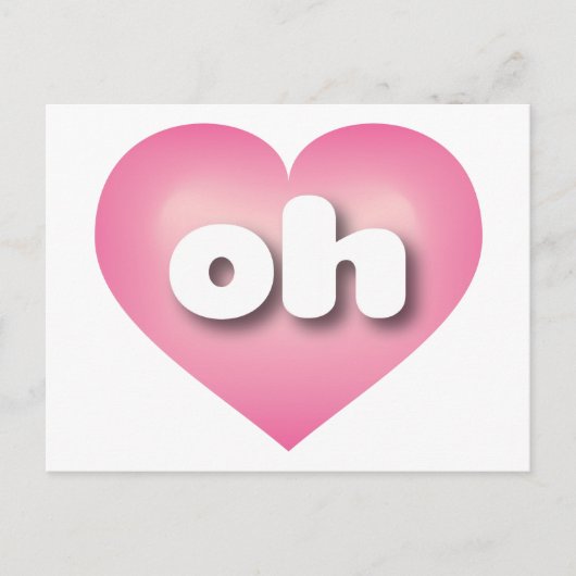 オハイオピンクフェードハート – 私は愛ああ ポストカード (正面)