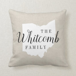 オハイオファミリーモノグラム州装飾用クッション クッション