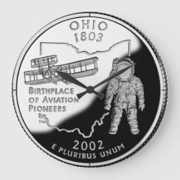 オハイオフェイク州クォータークロック ラージ壁時計