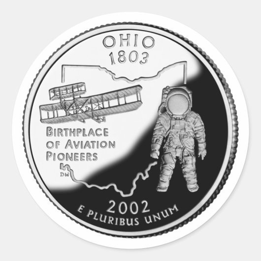 オハイオフェイク州クォーター ラウンドシール (正面)