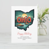 オハイオフェスティバルマップハッピーホリデイズフラットホリデーカード シーズンカード (スタンド正面)