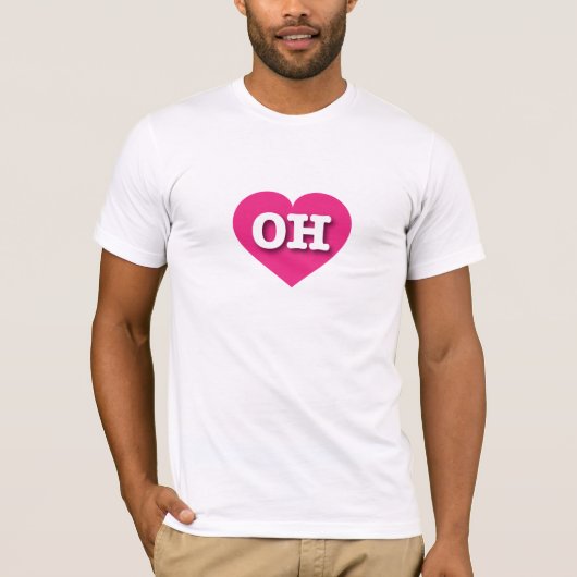 オハイオホットピンクハート- I love OH Tシャツ (正面)