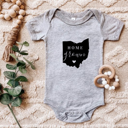 オハイオホームグロウン州ティー ベビーボディスーツ