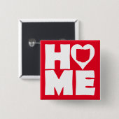 オハイオホームハート州ボタンバッジピン 缶バッジ (正面&裏面)