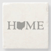 オハイオホームブッキーエ州の形の文字オハイオアングレイ ストーンコースター (正面)