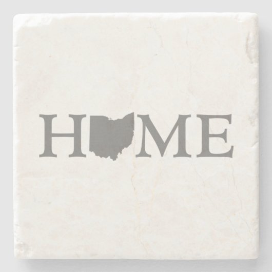 オハイオホームブッキーエ州の形の文字オハイオアングレイ ストーンコースター (正面)